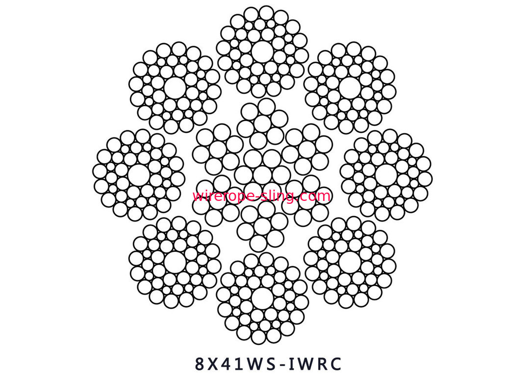 الخطوط الملاحية المنتظمة أسلاك الفولاذ حبل 8x41WS IWRC عالية الأداء المضغوط لرافعة حوض