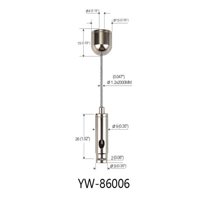 1.2mm Suspended Cable Lighting System Nickel Plated حمالة صدرss YW86006 0