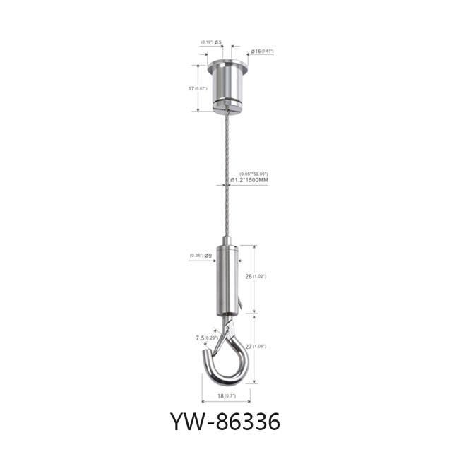 Lighting Fitting Wire Suspension Kit With اdjustable Gripper Hook YW86336 5